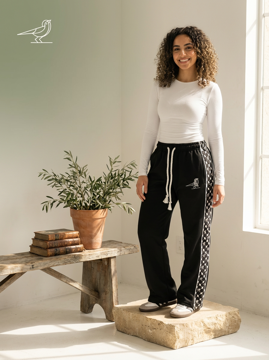 Keffiyeh Sweatpants - Black