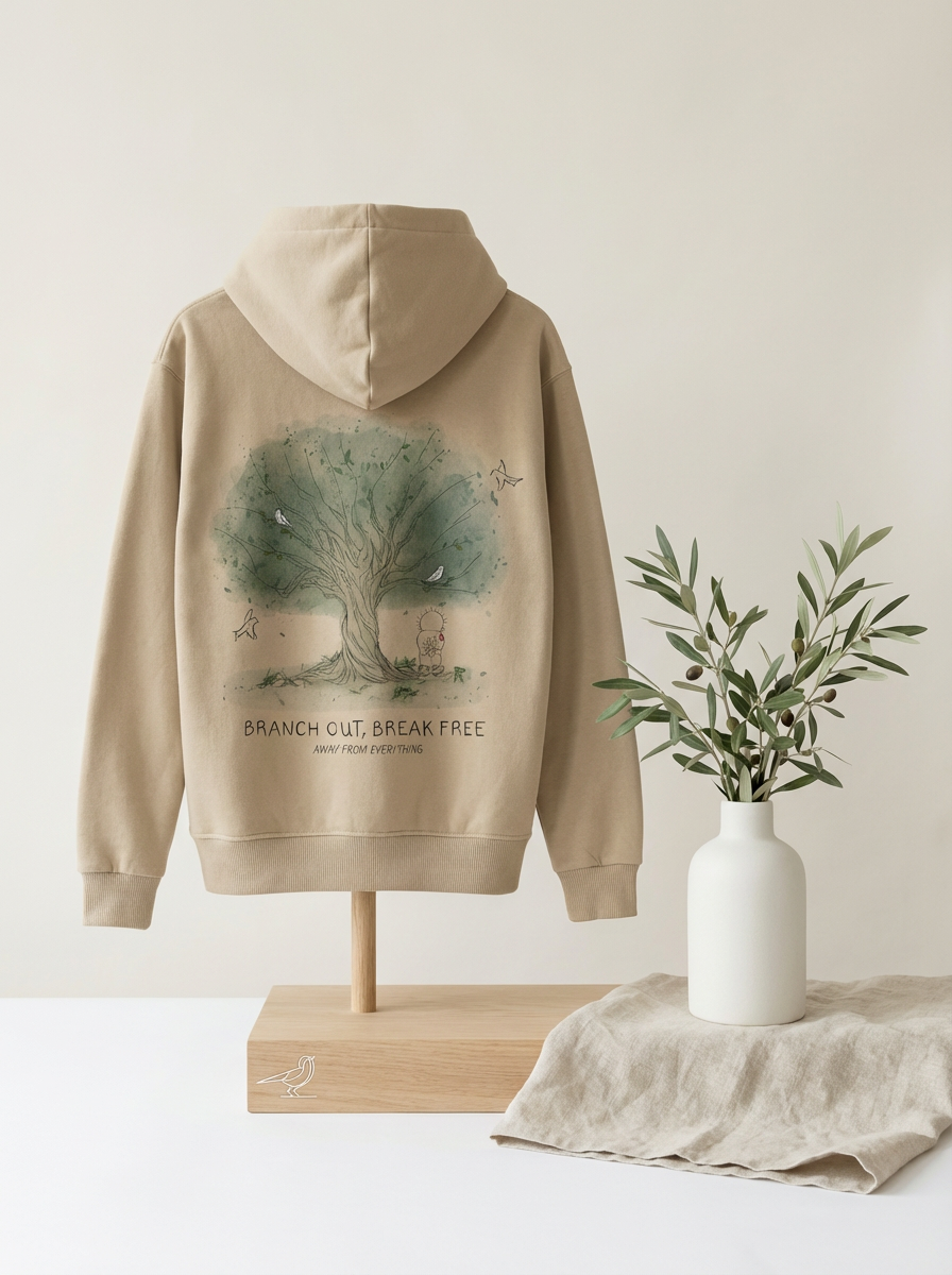 Olive Tree Hoodie - Tan
