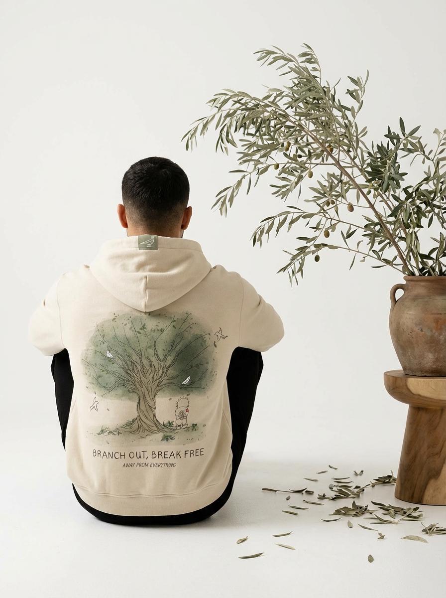 Olive Tree Hoodie - Tan