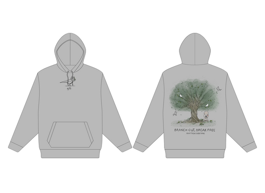 Olive Tree Hoodie - Grey