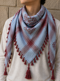 Baby Blue + Red Keffiyeh