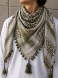 Grey + Olive Green Keffiyeh