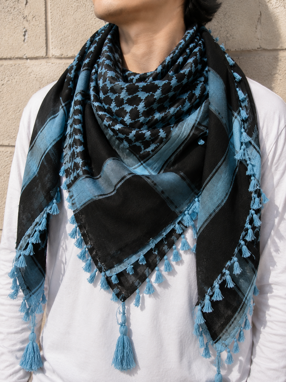 Black + Aqua Blue Keffiyeh