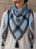 Baby Blue + Black Keffiyeh