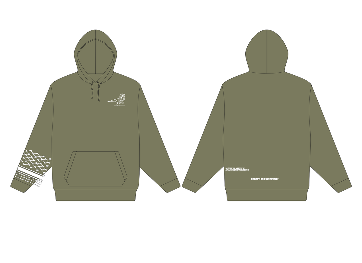 Keffiyeh Lightweight Hoodie - Green