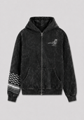 Keffiyeh Zip-Up Hoodie - Acid Wash