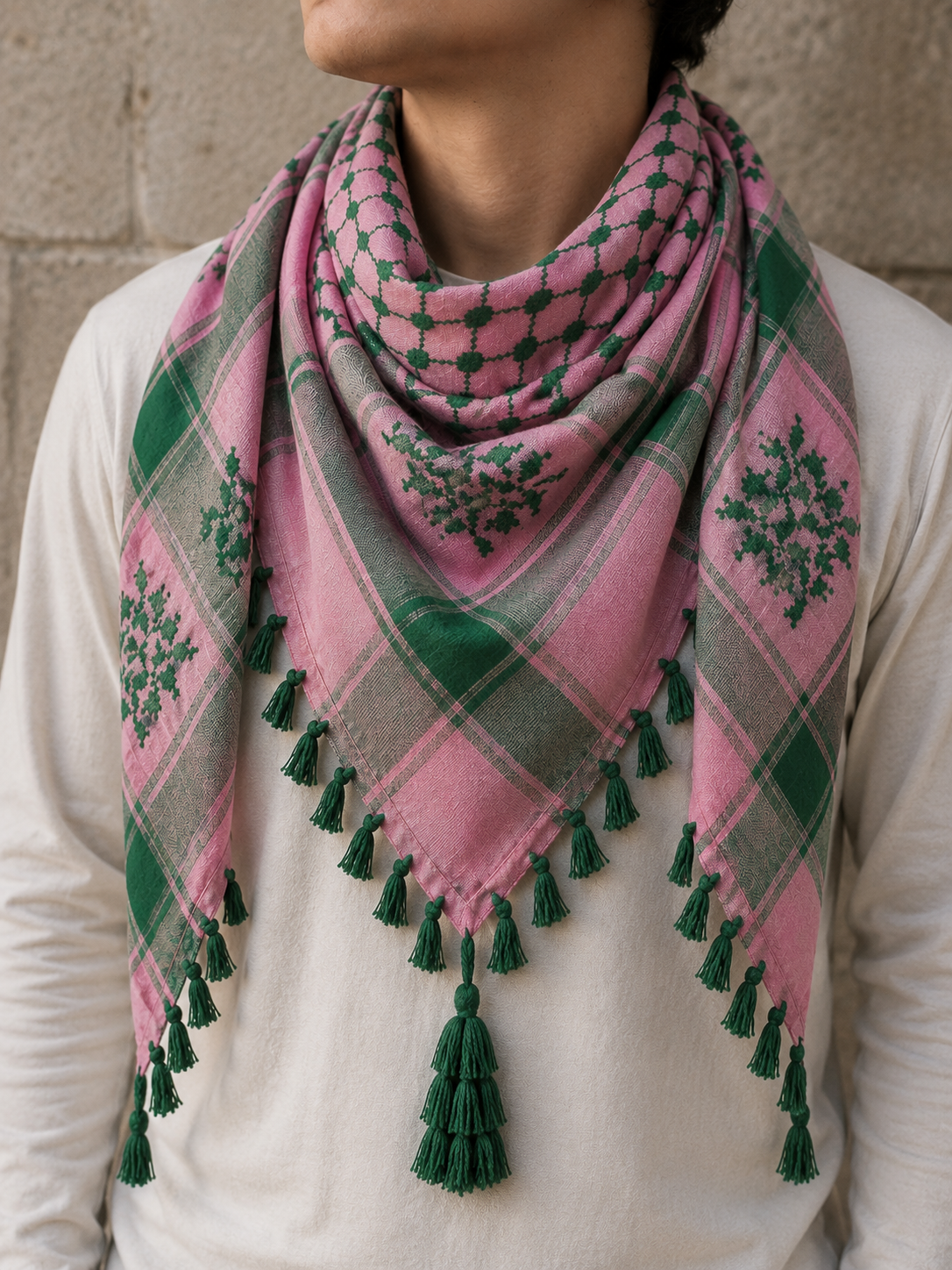 Pink + Green Keffiyeh