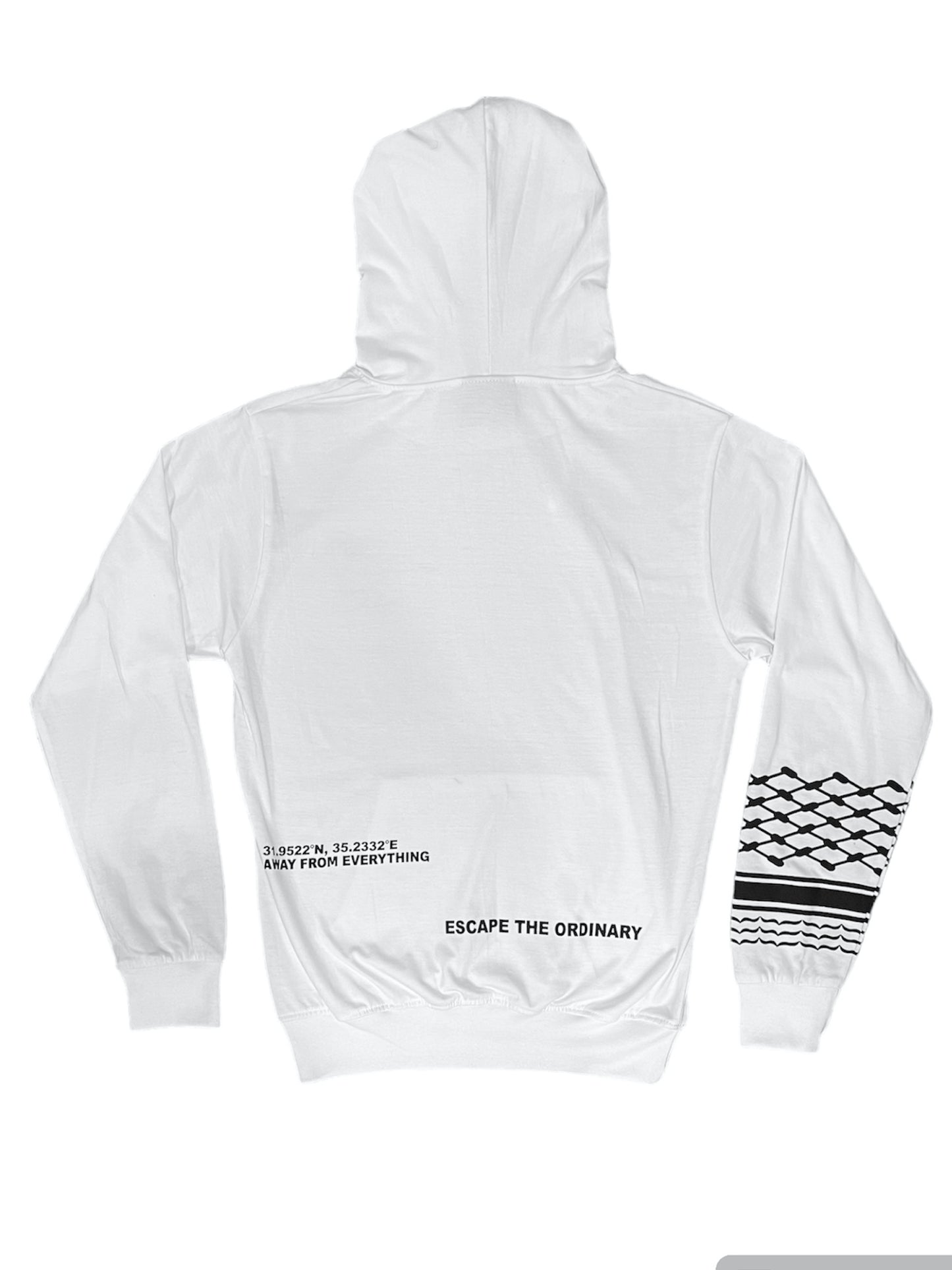 Keffiyeh Lightweight Hoodie - White