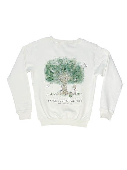 Olive Tree Sweatshirt - White