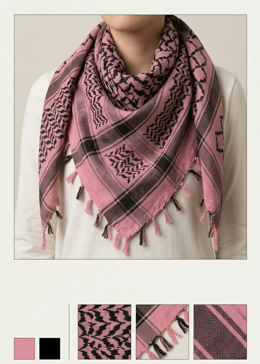 Pink + Black Keffiyeh