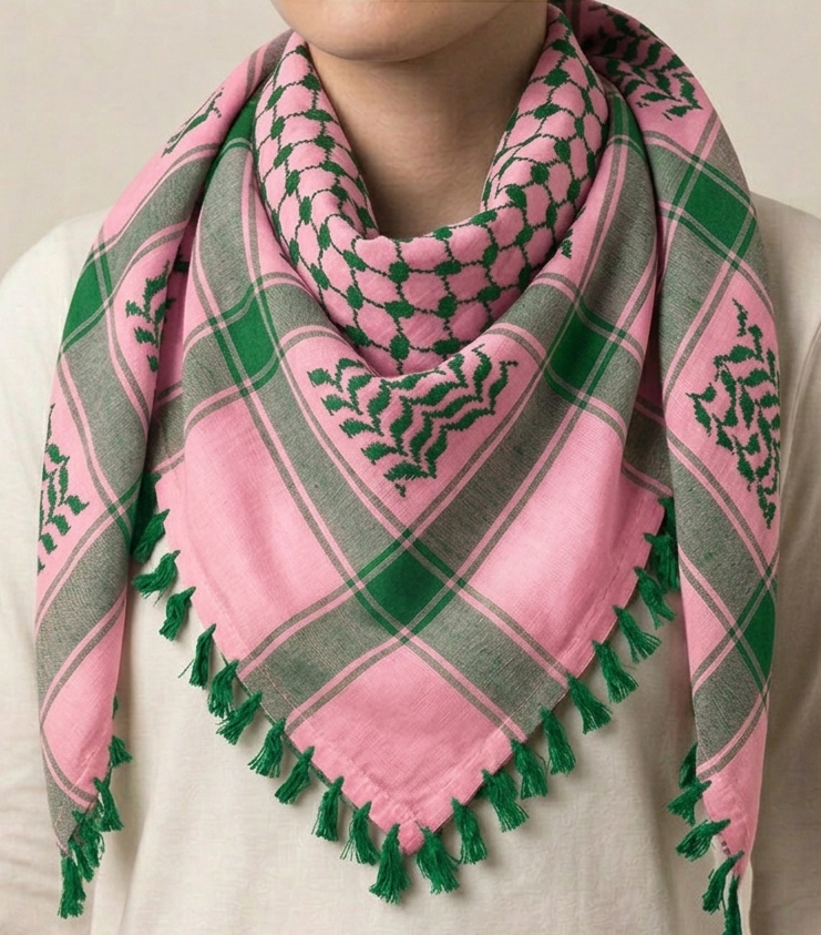 Pink + Green Keffiyeh