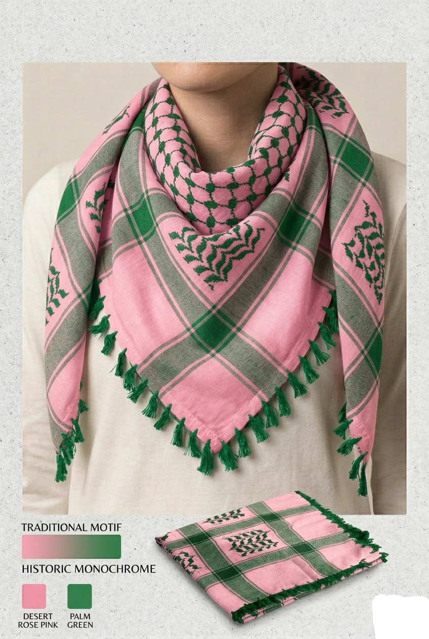 Pink + Green Keffiyeh
