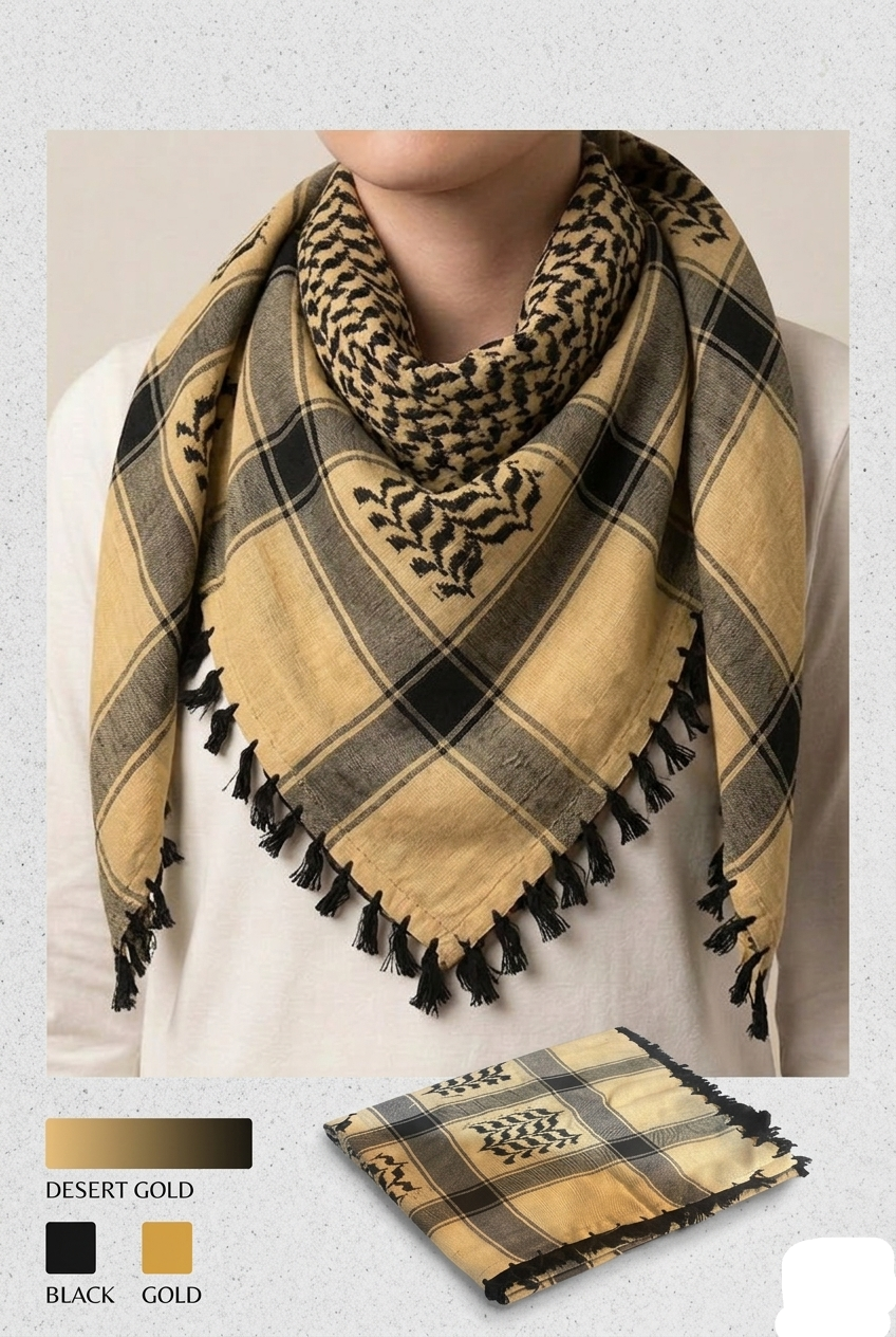 Gold + Black Keffiyeh