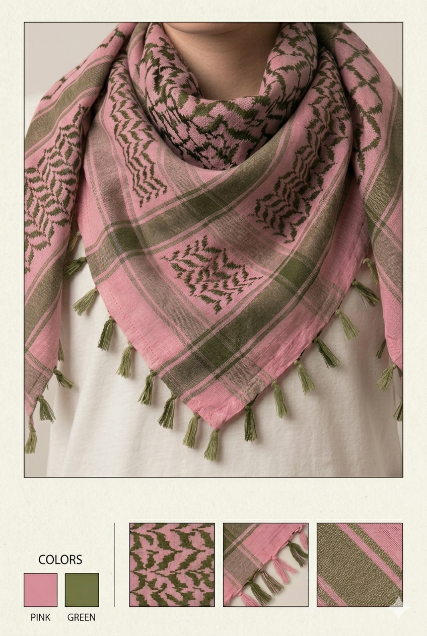 Green + Pink Keffiyeh