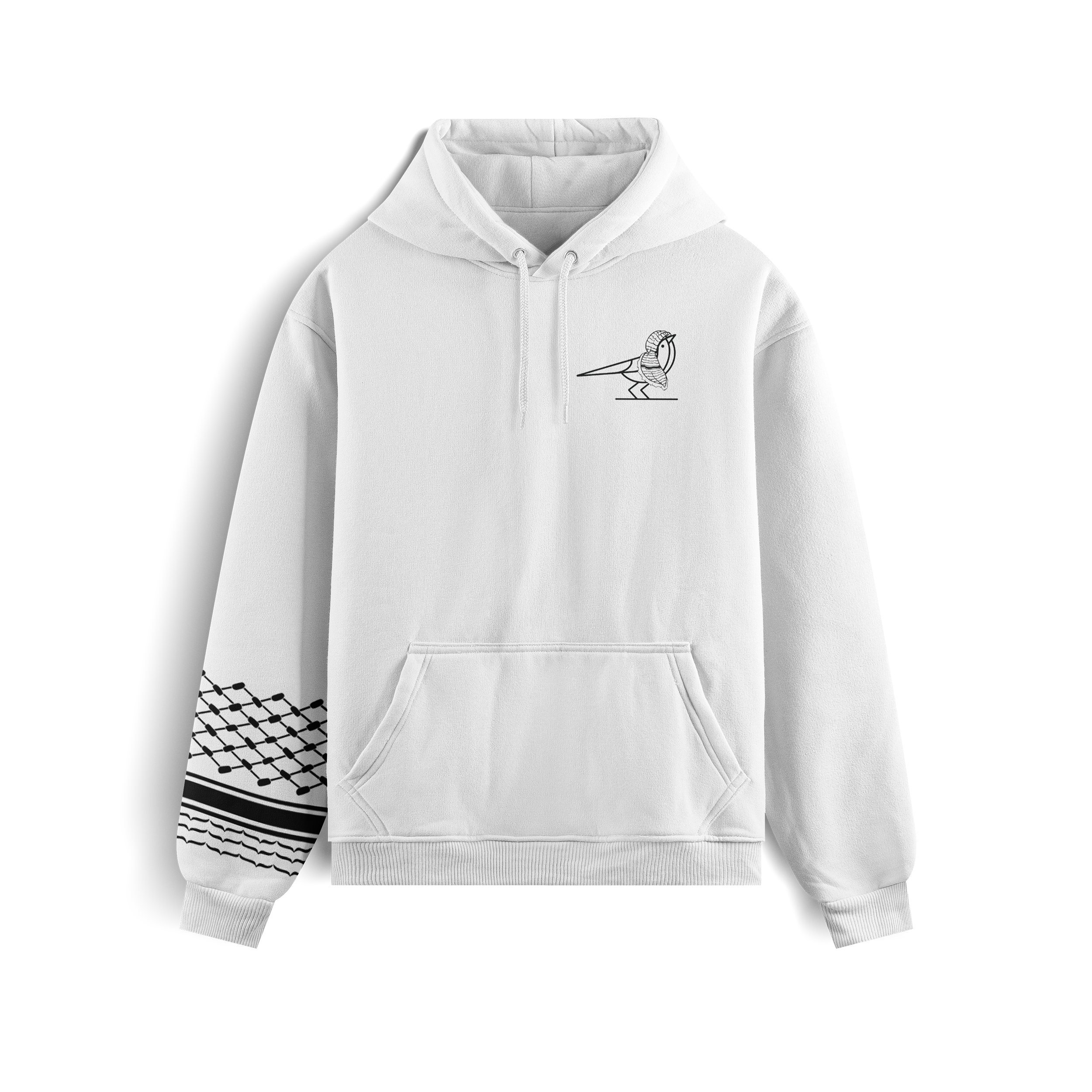 Keffiyeh Hoodie - White