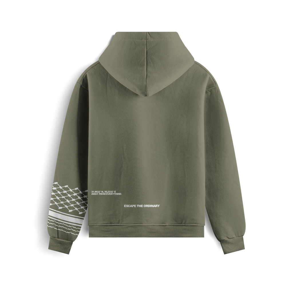 Youth Keffiyeh Hoodie - Green