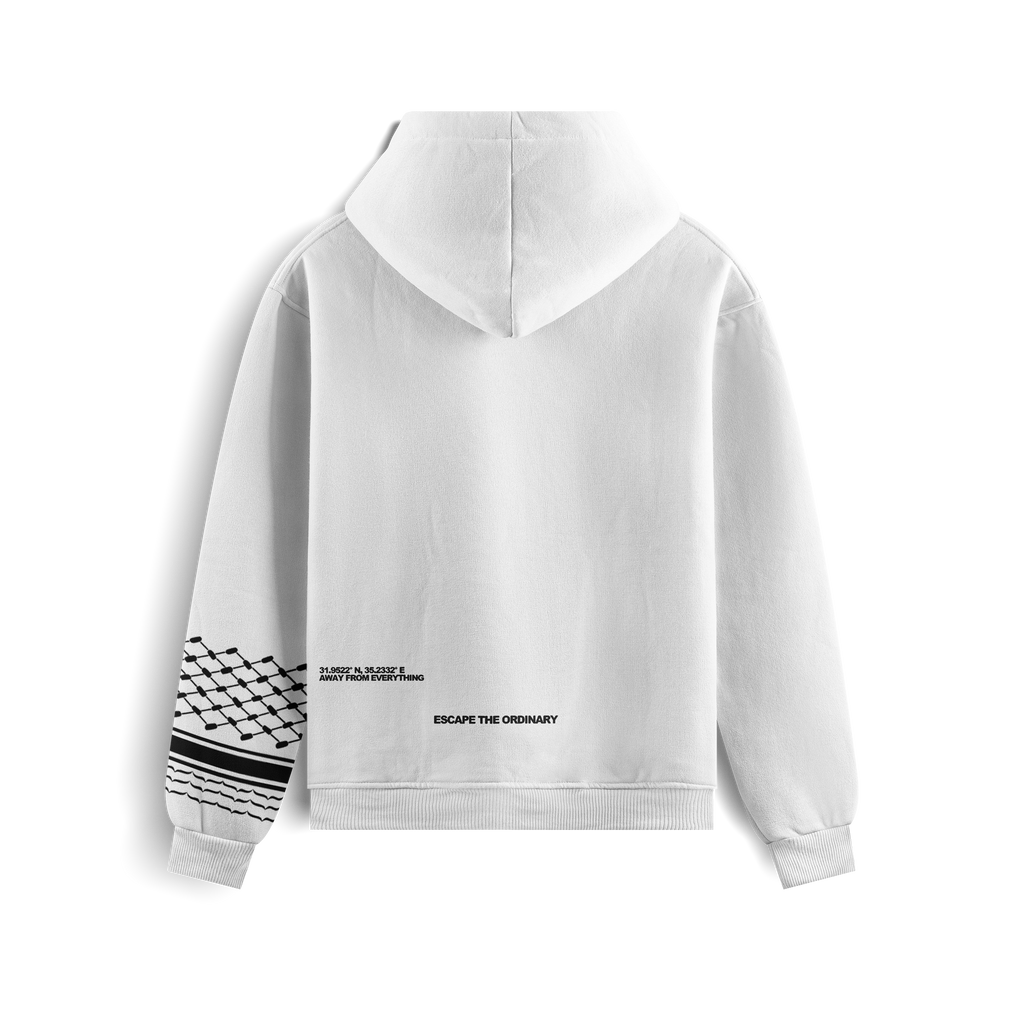 Keffiyeh Hoodie - White