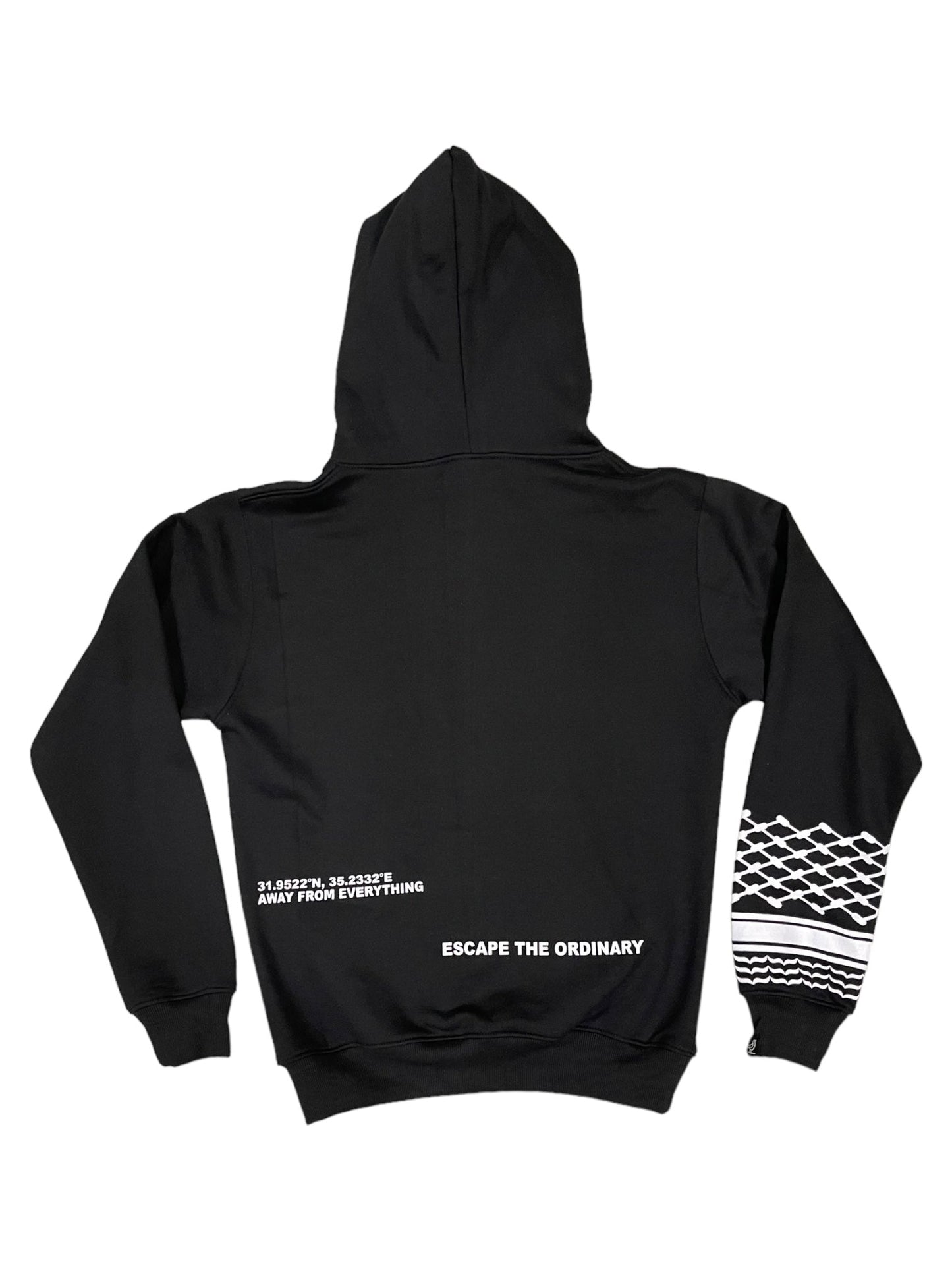 Keffiyeh Lightweight Hoodie - Black