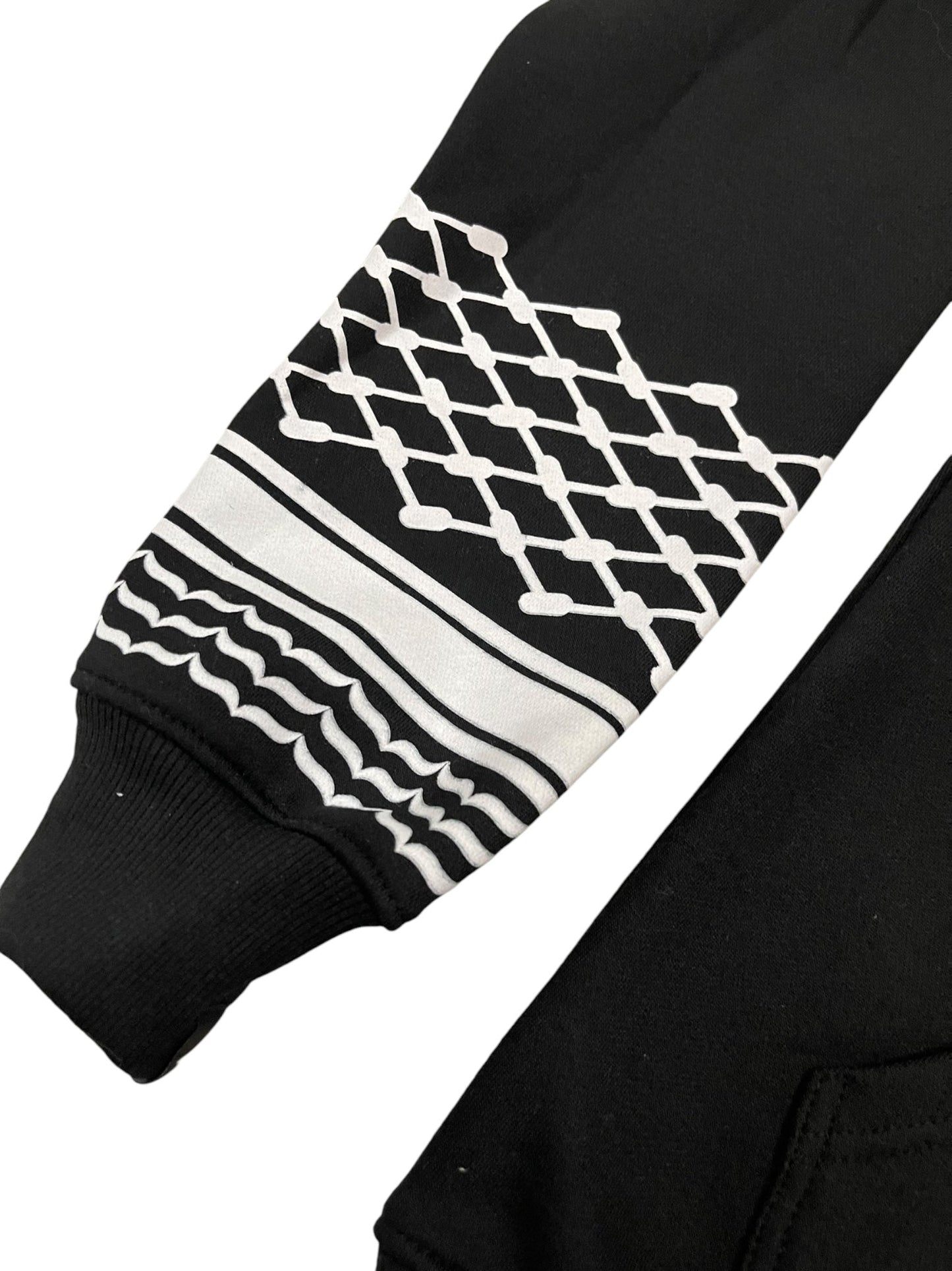 Keffiyeh Lightweight Hoodie - Black