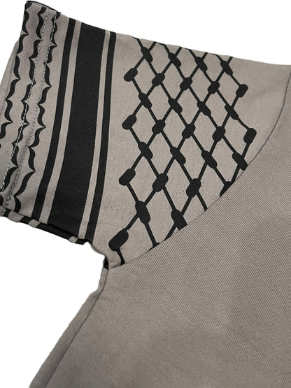 Keffiyeh Short Sleeve - Grey